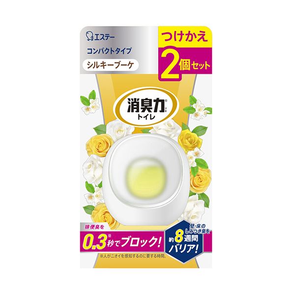 （まとめ） エステートイレの消臭力 コンパクト シルキーブーケ 付替用 1パック（2個） 【×5セット】