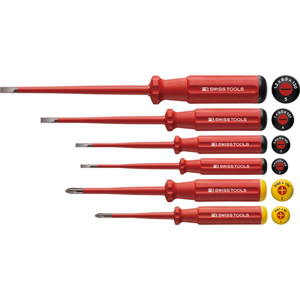PB SWISS TOOLS ピービースイスツールズ 6本組 スイスグリップクラシックハンドルタイプ か細い手持ち部分手合い 縁切り１番ウッド仕掛ける（さっ引く・足し加える） 先っちょか細いつら構え 5542.SL
