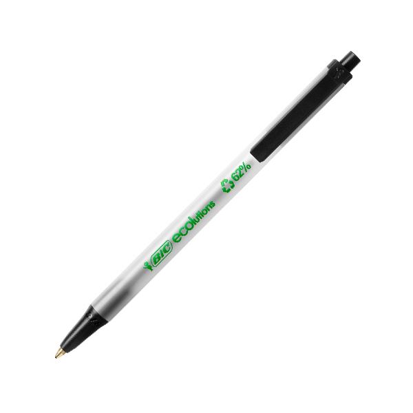 （まとめ） BIC油性ボールペン ECOLUTIONS クリックスティック 1.0mm 黒 ECSBLK-B12 1箱（12本） 【×5セット】