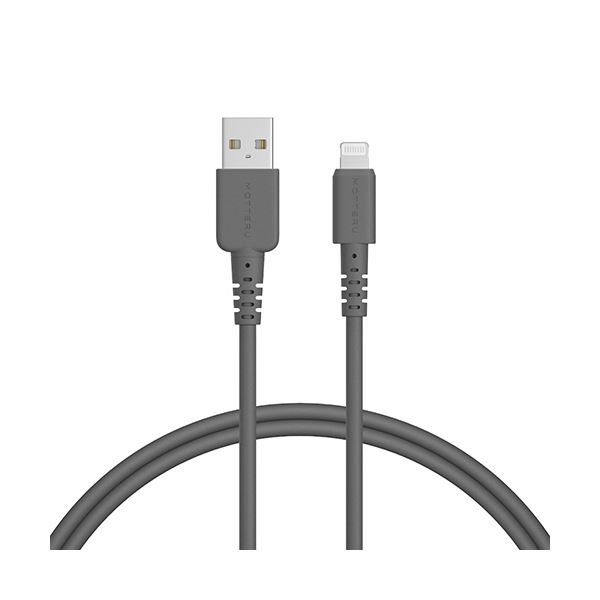 （まとめ） オウルテックMOTTERU A to Lightning ケイ素樹脂有線テレビ スモーキーブラック 1m MOT-SCBALG100-BK1本 【×3書き割り】