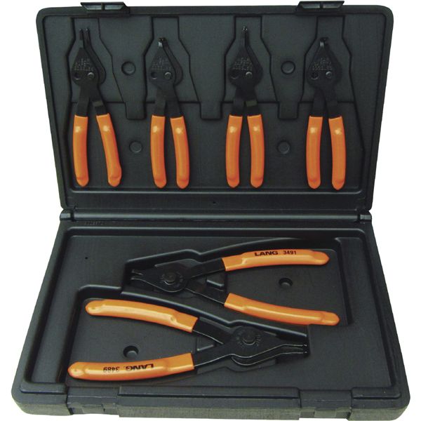 LANGTOOLS ラングツール スナップリングプライヤーセット 6本入リ 穴リング10～44mm 3497