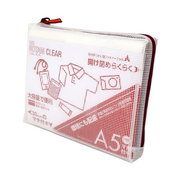 （まとめ） サクラクレパスノータム クリアー A5タイプ マチ付 レッド UNCM-A5#19 1個 【×5セット】 4,988円