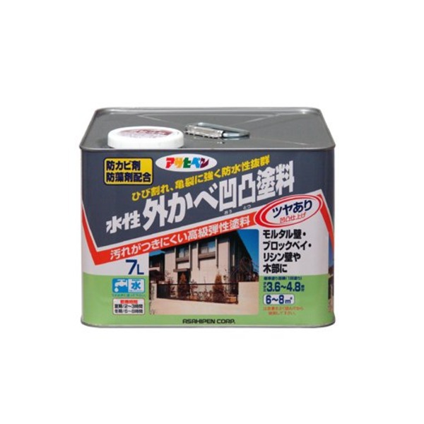 水溶性外かべ凸凹えの具ツヤあり 白いこと 7L【代引不可】