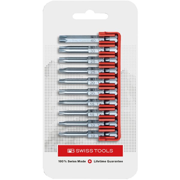 PB SWISS TOOLS ピービースイスツールズ 10本組 段付き ヘクスローブビットセット ビットホルダー付 パッケージ仕様 E6.705CN