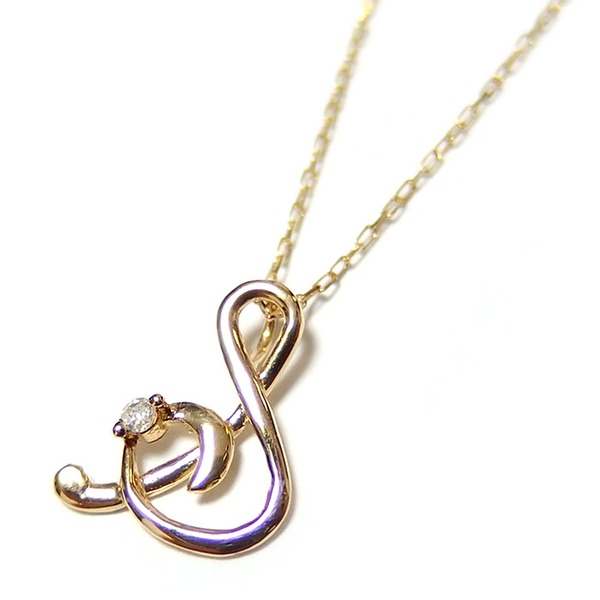 イニシャル ネックレス ダイヤモンド ネックレス 一粒 0.01ct K18 ゴールド 文字 S ダイヤネックレス ペンダント｜BONATHIA