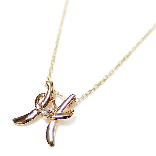 イニシャル ネックレス ダイヤモンド ネックレス 一粒 0.01ct K18 ゴールド 文字 H ダイヤネックレス ペンダント｜BONATHIA