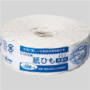 (まとめ) モリオト 紙ひも エコひも君 みるく2-100 2mm×100m 白 1巻 【×20セット】