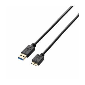 (まとめ)エレコム USB3.0ケーブル(A-microB) USB3-AMB15BK【×3セット】