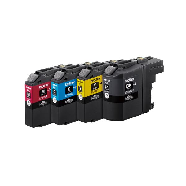 ブラザーインクカートリッジ 4色風呂敷き包み大電気容量 LC117／115-4PK