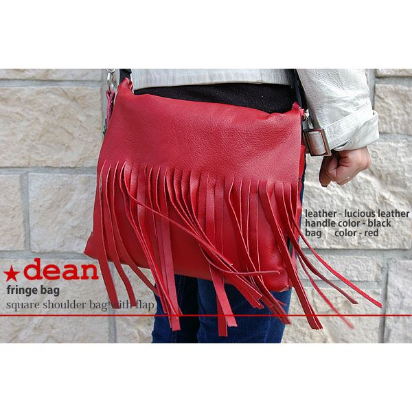 ★dean(ディーン) fringe bag ショルダーバッグ 斜めがけバッグ 赤|BONATHIA