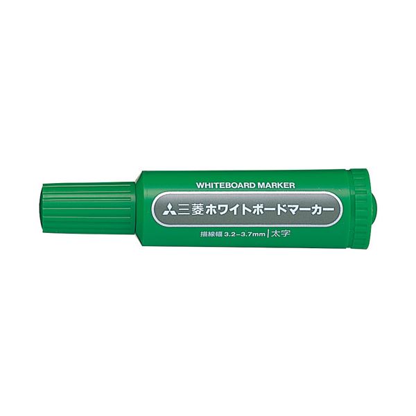 （まとめ） 三菱鉛筆 ホワイトボードマーカー PWB7M6 太 緑 10本【×2書き割り】