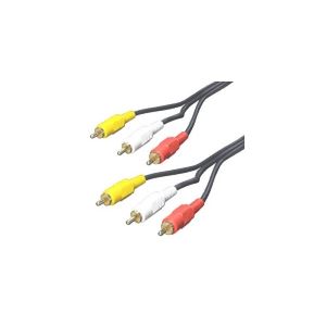 （まとめ）取り替えっこはやりっ子 録画媒体有線テレビ（黄・赤・白）1.8m RCA3-18G【×10書き割り】