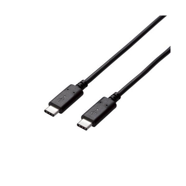 (まとめ)エレコム USB2.0有線テレビ(Type-C-TypeC) U2C-CC5P15NBK【×2書き割り】