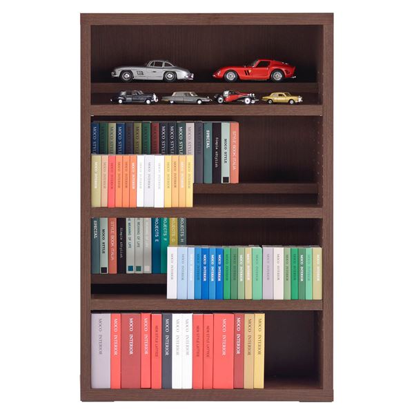 フナモコ コミックシェルフ 置き目印字機 【幅75×114珊】 レベッカオーク材 CBR-76L 収納家具-オープンラック
