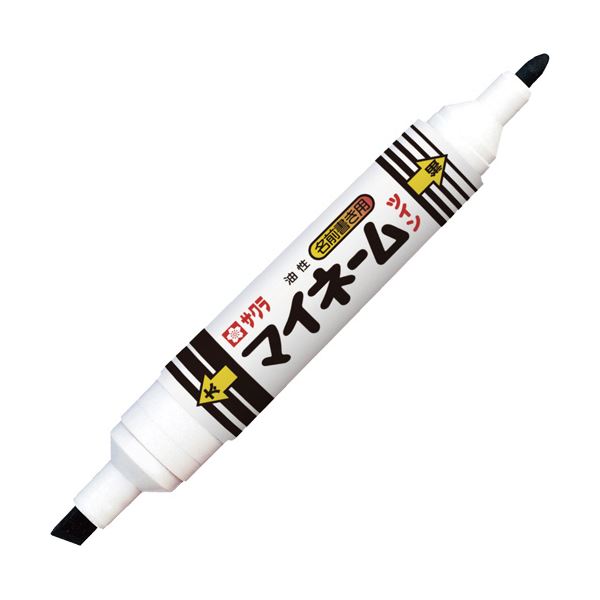 (まとめ) 櫻クレパス 油性マーカーマイネームツイン 太字+細字 くろ YKT-L#49 1本  【×50書き割り】