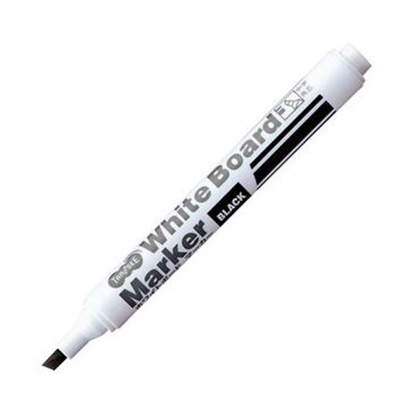 （まとめ）TANOSEE ホワイトボードマーカー中字 角芯 黒 1仕かける（12本）【×20仕かける】 掲示板・コルクボード-プレゼンテーション用品
