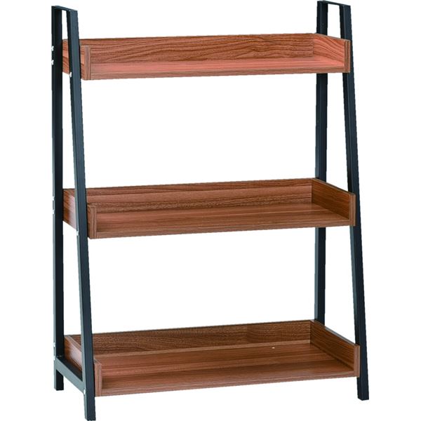 ラック シェルフ 収納棚 3段 幅67cm 高さ90cm スチール アイアン 木目 ブラック/ブラウン BK/BR 組立品【代引不可】|BONATHIA