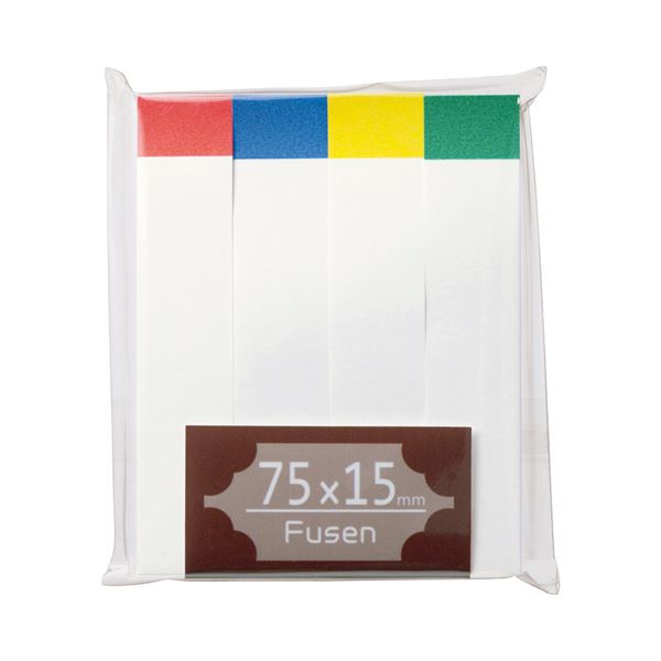 (まとめ) TANOSEE ふせん 75×15粍 白いこと（4色帯入） 1容器に並べる（4冊）  【×30書き割り】