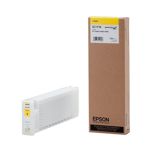 （まとめ） エプソン EPSON インキ薬莢 黄色 700ml SC1Y70 1個 【×3書き割り】