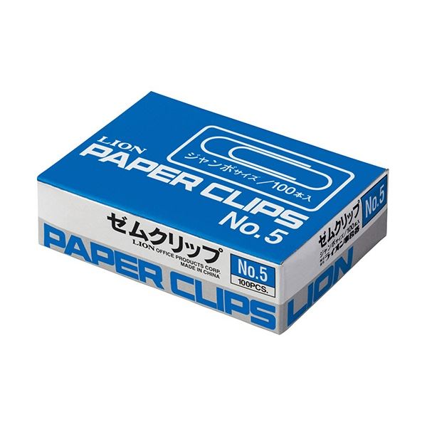 (まとめ) 百獣の王事務器 クリップ ジャンボ 50粍 No.5-100 1箱(100本) 【×30書き割り】