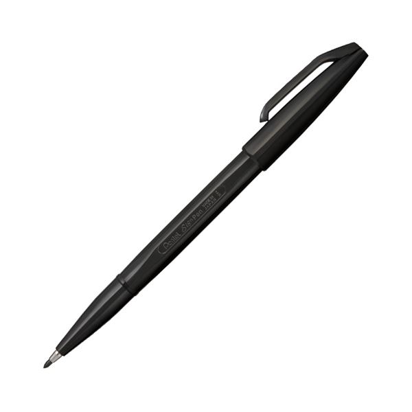 (まとめ) ぺんてる 水溶性サインペン 黒S520-AD 1カートン（10本）  【×10書き割り】