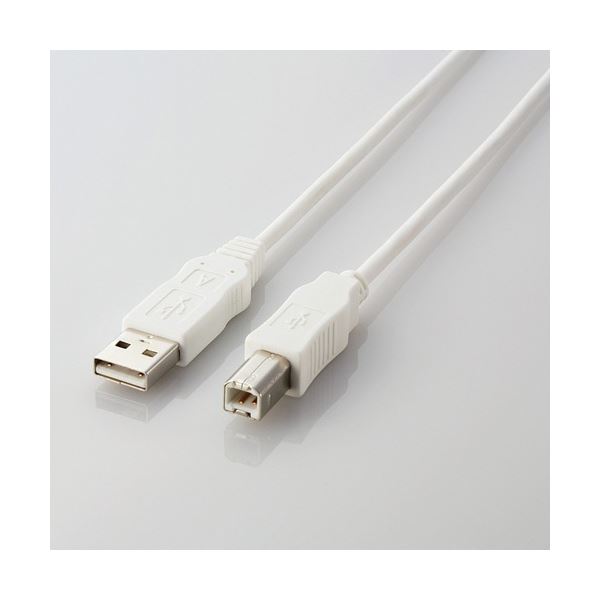 (まとめ) エレコム EU RoHS指令準拠環境対応USB2.0ケーブル (A)オス-(B)オス 1.5m ホワイト USB2-ECO15WH 1本 【×20セット】 20,293円