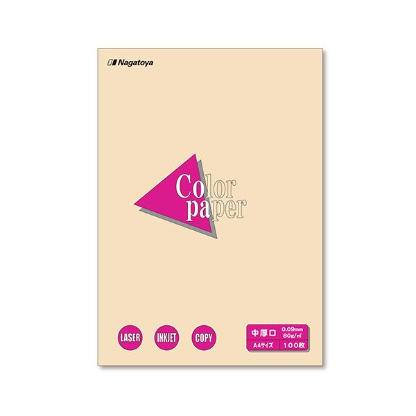 (まとめ) 長門屋バス発着場 Color Paper A4 中厚口 象牙色 ナ-3215 1冊（100枚）  【×30仕掛ける】