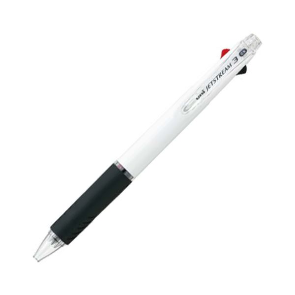 (まとめ) 三菱鉛筆 3色ボールペン ジェットストリーム 0.5mm （軸色 白） SXE340005.1 1本 【×30セット】