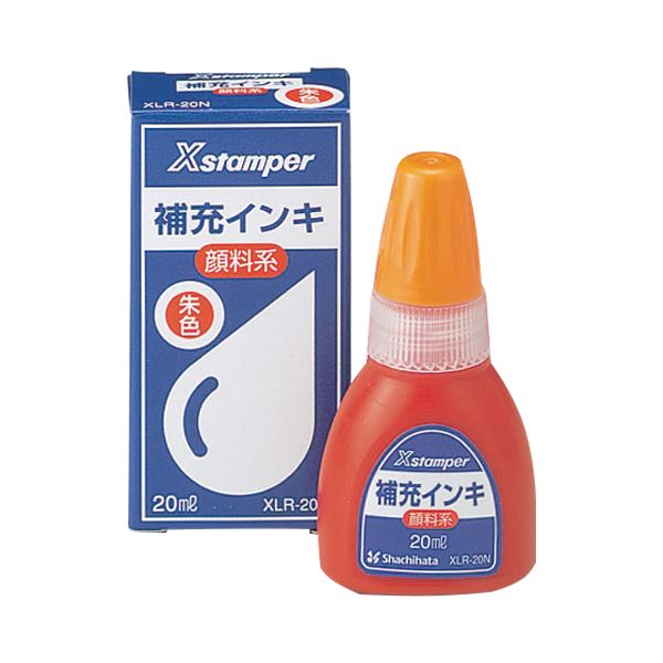 (まとめ) シヤチハタ Xスタンパー 付きものインク えの具系一統用 20ml 緋色 XLR-20N 1個  【×30書き割り】