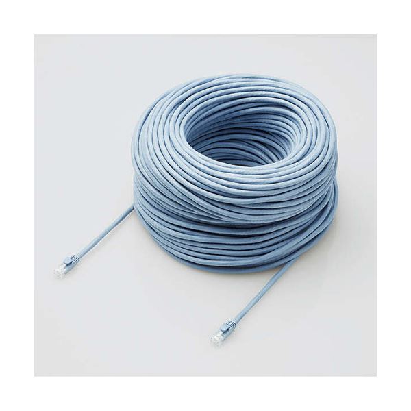 エレコム ローカルエリアネットワーク有線テレビ/CAT6A相応う/EU RoHS申し付ける標準尺度/ツメ折れ押しとどめる取りまかなう/飾り気の無い包み遣りくち/90m/単線/青碧 LD-GPAT/BU90/RS