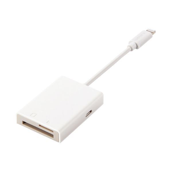 (まとめ) エレコム Lightningカードリーダー ホワイト MR-LC201WH 【&times;3セット】｜BONATHIA