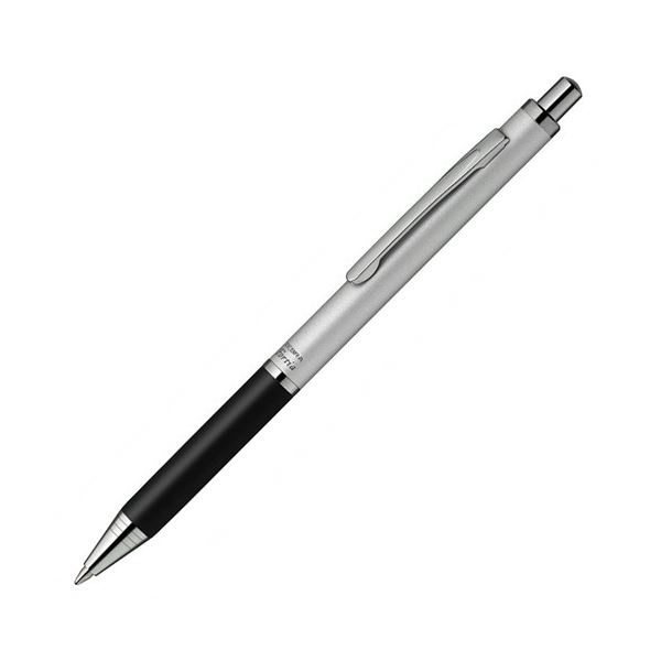 (まとめ) ゼブラ 油性ボールペン フォルティア300 0.7粍 黒 (軸色 銀) BA80-S 1仕掛ける(10本) 【×3仕掛ける】