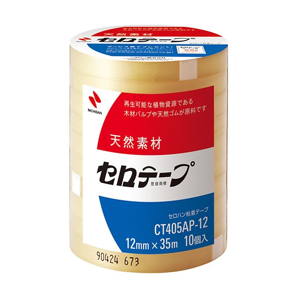 (まとめ) ニチバン セロテープ 大巻 12mm×35m 業務用パック CT405AP-12 1パック(10巻) 【×10セット】