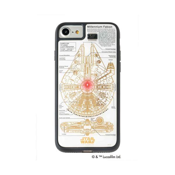 STAR WARS スター・ウォーズ グッズコレクション FLASH M-FALCON 基板アート iPhone 7/8ケース 白 F7/8W｜BONATHIA