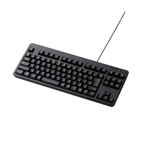 （まとめ）エレコム 有線コンパクトキーボードブラック TK-FCM103BK 1台【×3仕掛ける】