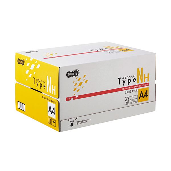 (まとめ) TANOSEE αエコ調査報告手合いNH A4 1箱(5000枚:500枚×10冊)  【×5書き割り】