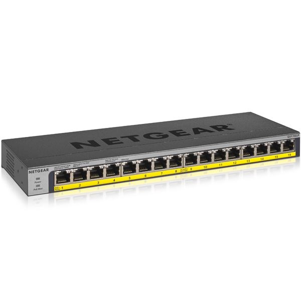 NETGEAR Inc. GS116LP ギガ16界面 PoE+（76W）相応う アンマネージスイッチ GS116LP-100AJS