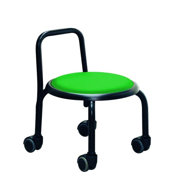 スタッキングチェア/丸椅子 【同色3脚セット グリーン×ブラック】 幅32cm スチールパイプ 【代引不可】 15,194円