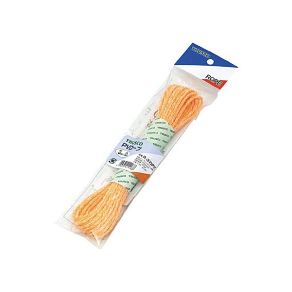 (まとめ) TRUSCO PV索条 3mm×10m 袋入 黄 R-310PV 1巻 【×20書き割り】