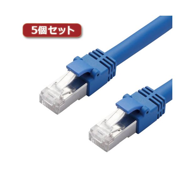 【5個仕掛ける】 エレコム ローカルエリアネットワーク有線テレビ/CAT7/2m/青み LD-TWS/BU2X5
