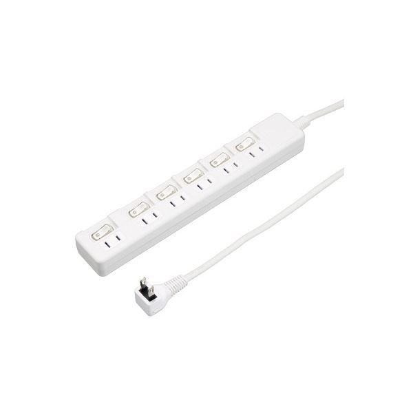 【5個セット】 YAZAWA 6個口 節電タップ 2m ホワイト H8S662WHX5|BONATHIA