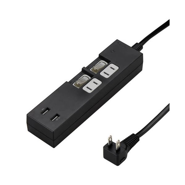 5個書き割り YAZAWA 個別取り替えっこ付2AC2USB3.4A2m 黒いこと Y02KS422BK2UX5