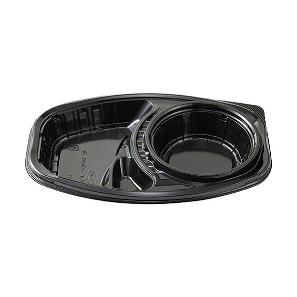 （まとめ）エフピコチューパ デリカ夕ご飯 DLオーバル26-18 本体 黒 CP580280 1容器に並べる（50枚） 【×5書き割り】