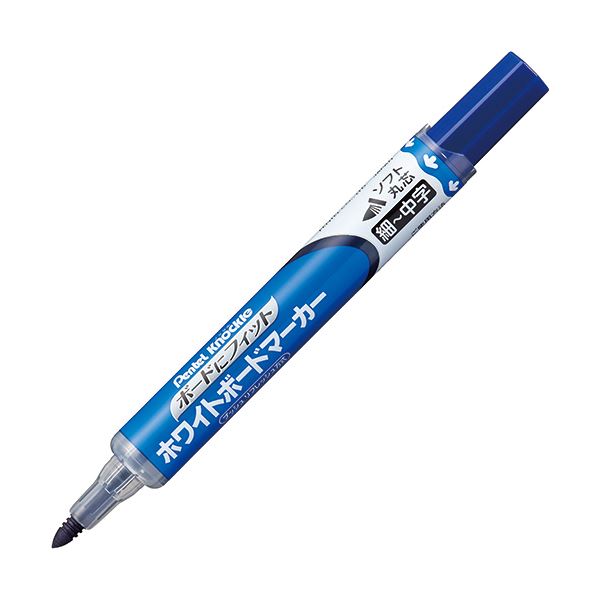 (まとめ) ぺんてる ノックル ゲーム盤にフィットホワイトボードマーカー 細-中字・ホンブルグ帽丸芯 青 EMWL5SBF-C 1本  【×50書き割り】