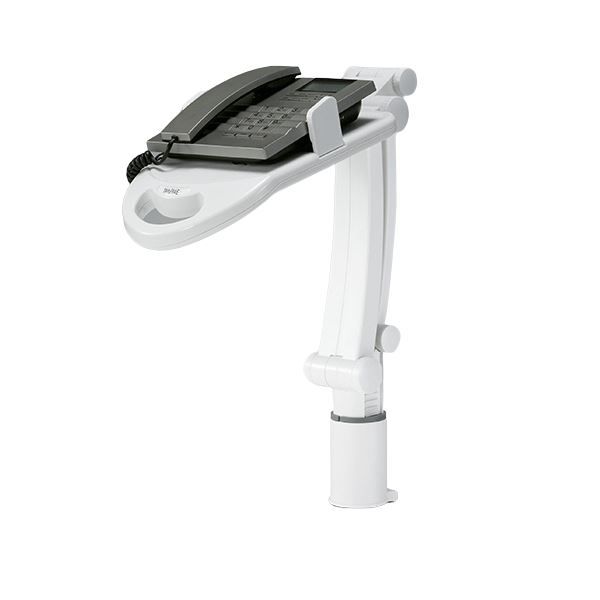 （まとめ）TANOSEE テレホンスタンドフレックス 白いこと 1台 精神的な統合品 【×3書き割り】
