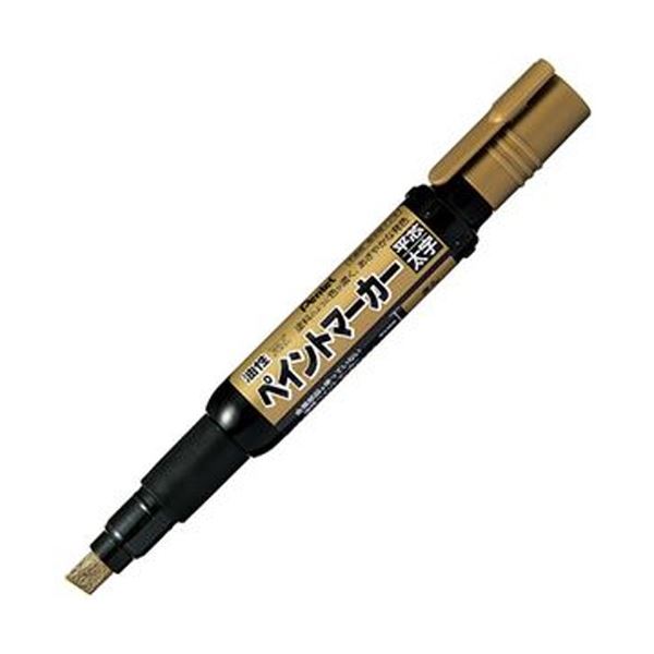 （まとめ）ぺんてる 油性書きもの えの具目じるし太字 金 MWP30-X 1書き割り（10本）【×5書き割り】