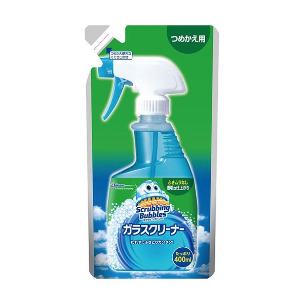 (まとめ) ジョンソン スクラビングバブル 硝子洗浄剤 つめかえ用 400ml 1個  【×30仕掛ける】