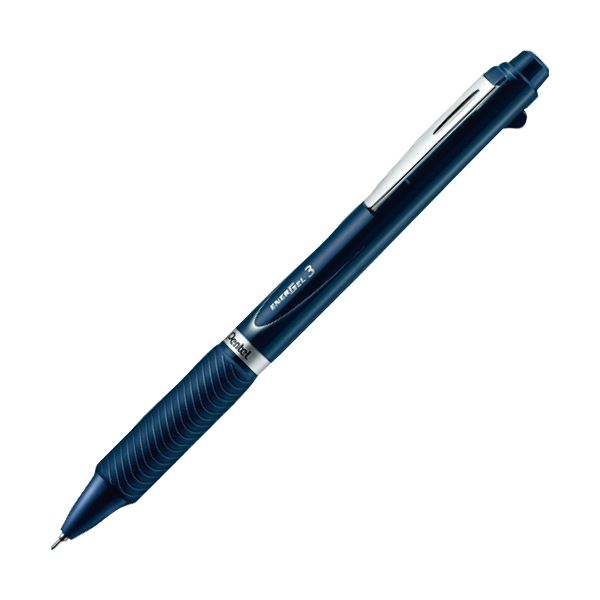 (まとめ) ぺんてる エナージェル 3色ボールペン（軸色：ダークブルー） XBLC35C 1本 【×30セット】