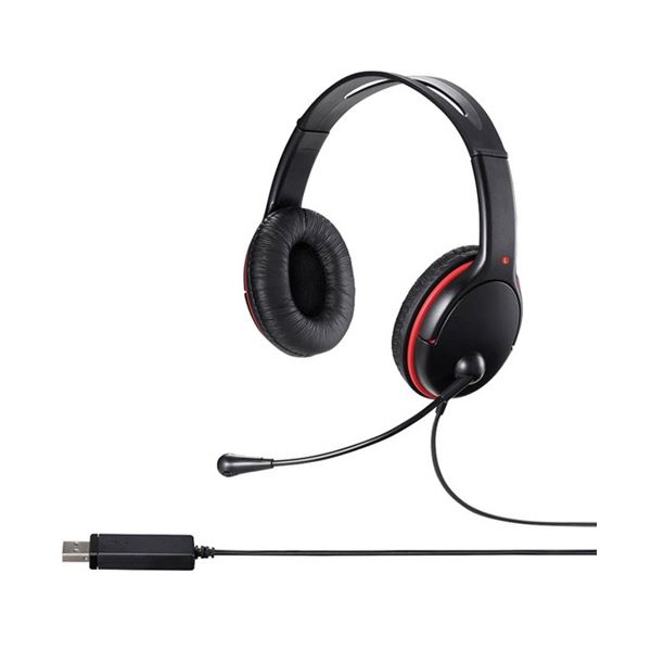 バッファロー 両耳ヘッドバンド式ヘッドセット USB 大型ドライバー搭載 ブラック BSHSHUS300BKZ 1個｜BONATHIA