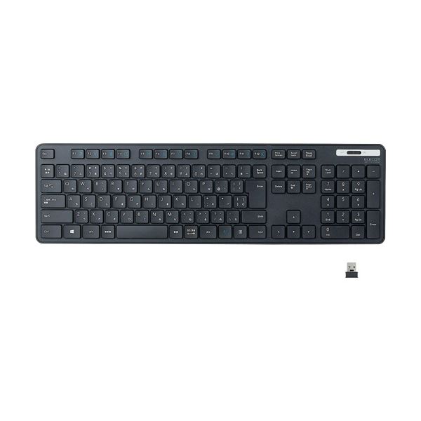 (まとめ) エレコム 抗菌 無線薄型フルキーボード ブラック TK-FDM110TKBK 1台 【×3セット】